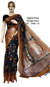 Pure Tussar Silk print saree